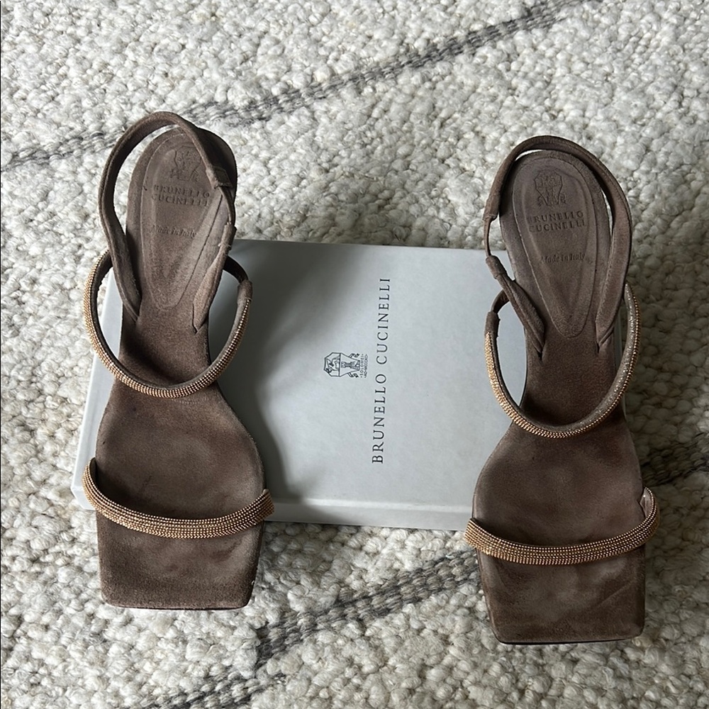 Brunello Cucinelli Gold Monil Sandals